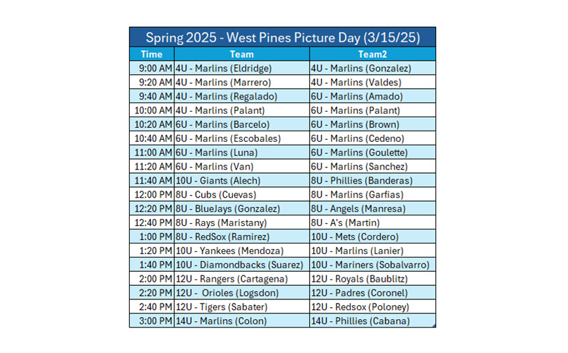 Spring 2025 - Picture Day